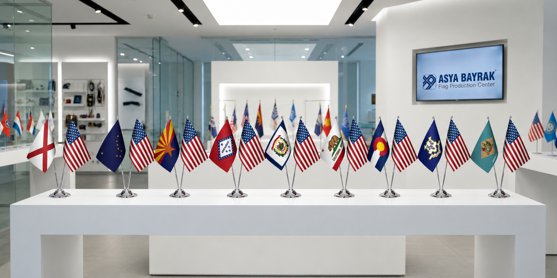US + State Dual Desk Flag Sets