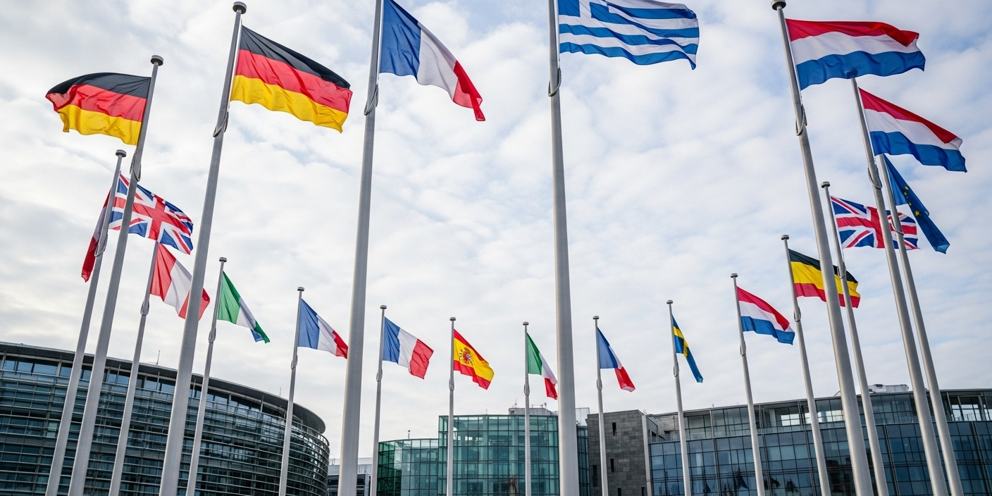 European countries national flags waving outdoors – Asya Bayrak