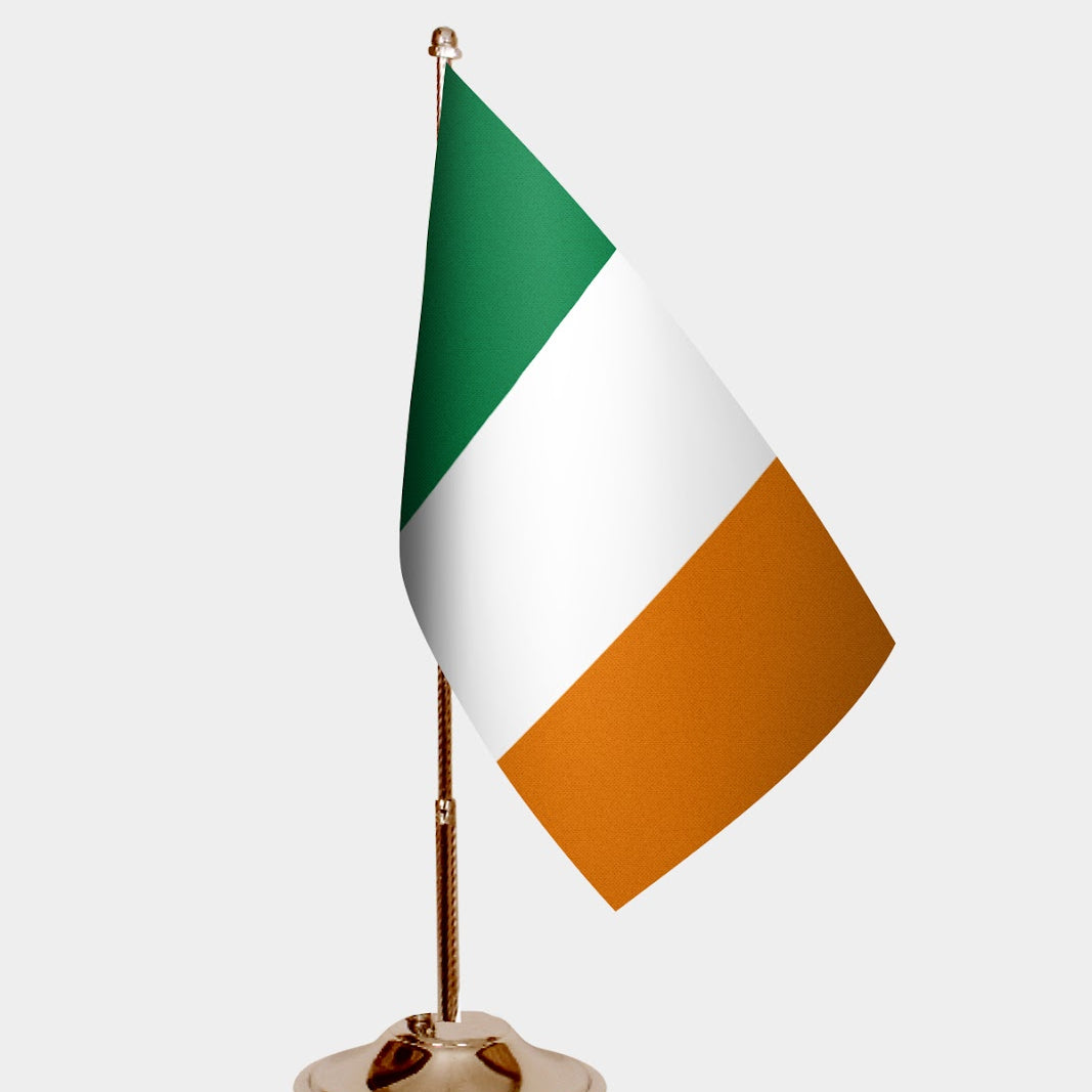 Ivory Coast Gold Desk Flag - Premium Metal Stand