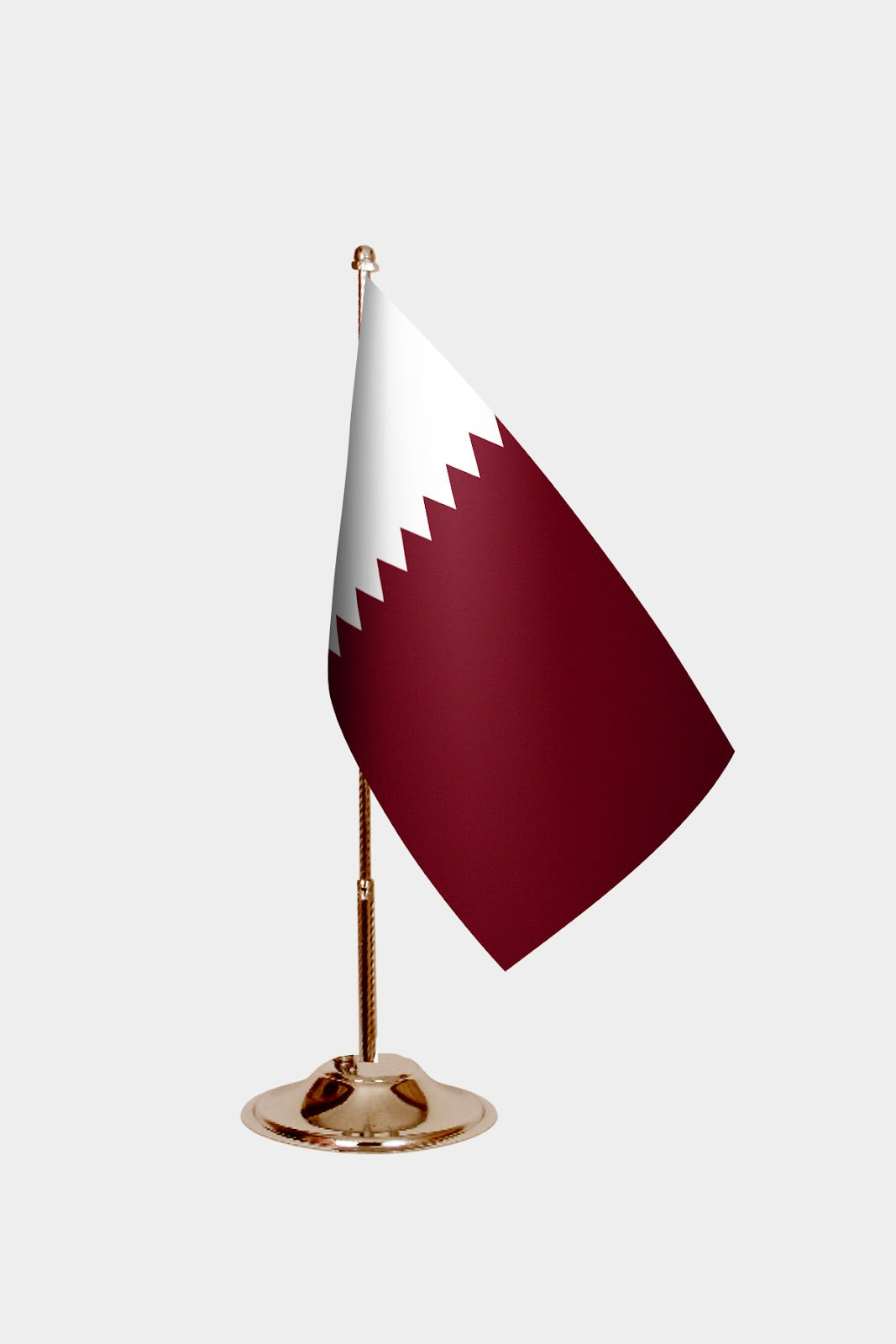 Qatar Gold Desk Flag - Premium Metal Stand