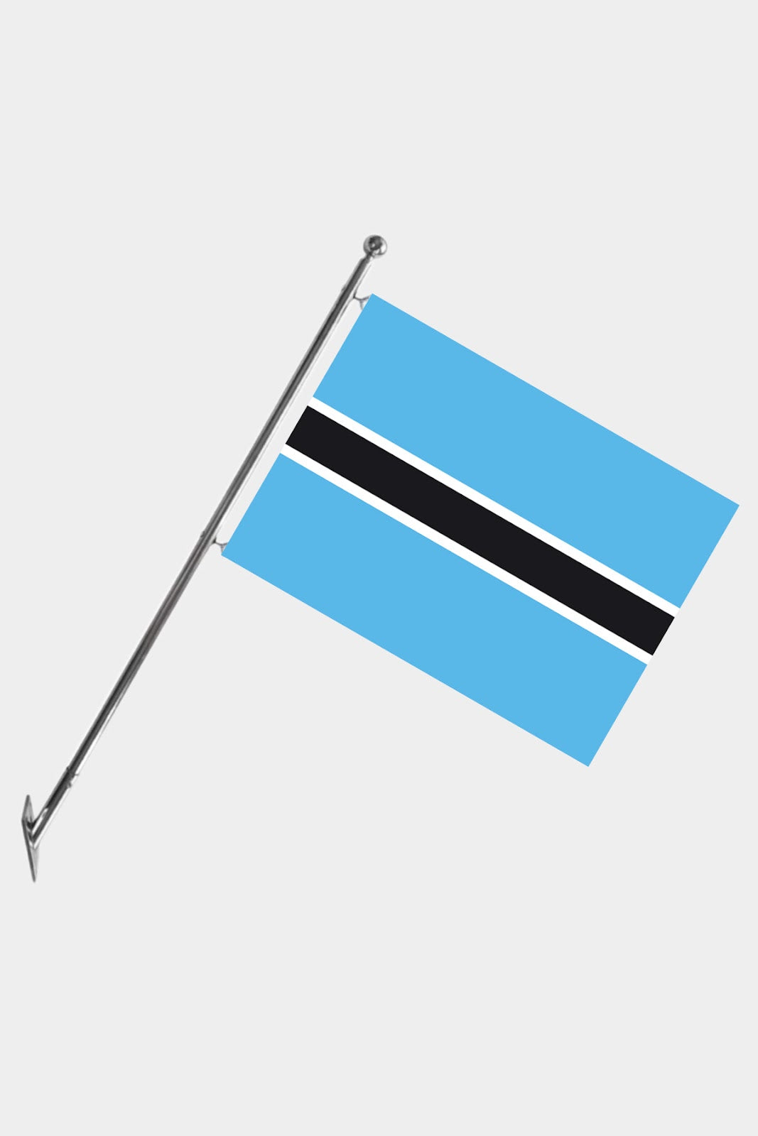 Botswana Wall-Mounted Telescopic Flagpole Set — Polyester