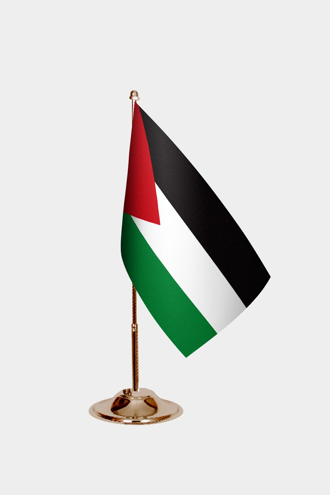Palestine Gold Desk Flag - Premium Metal Stand