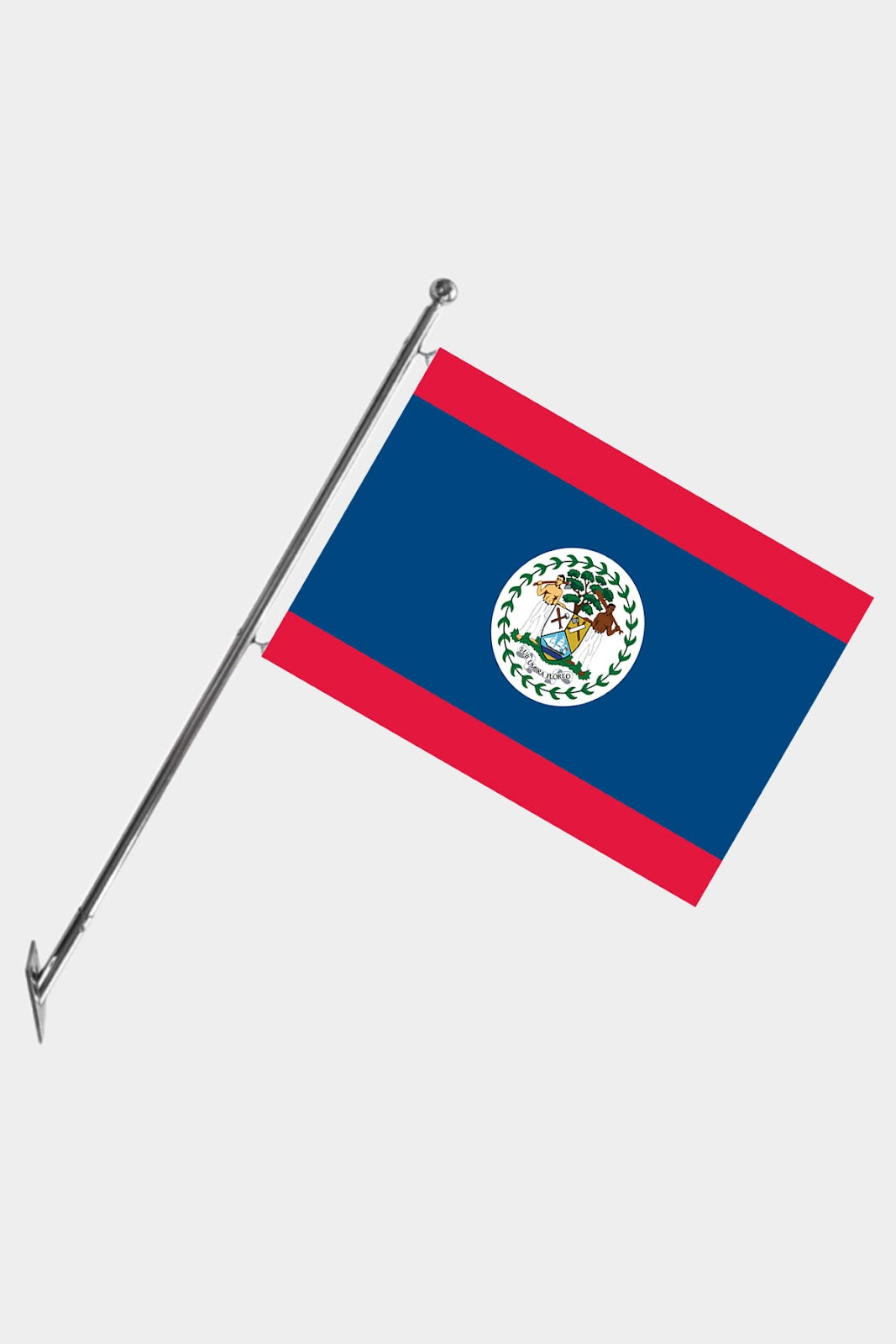 Belize Wall-Mounted Telescopic Flagpole Set — Polyester