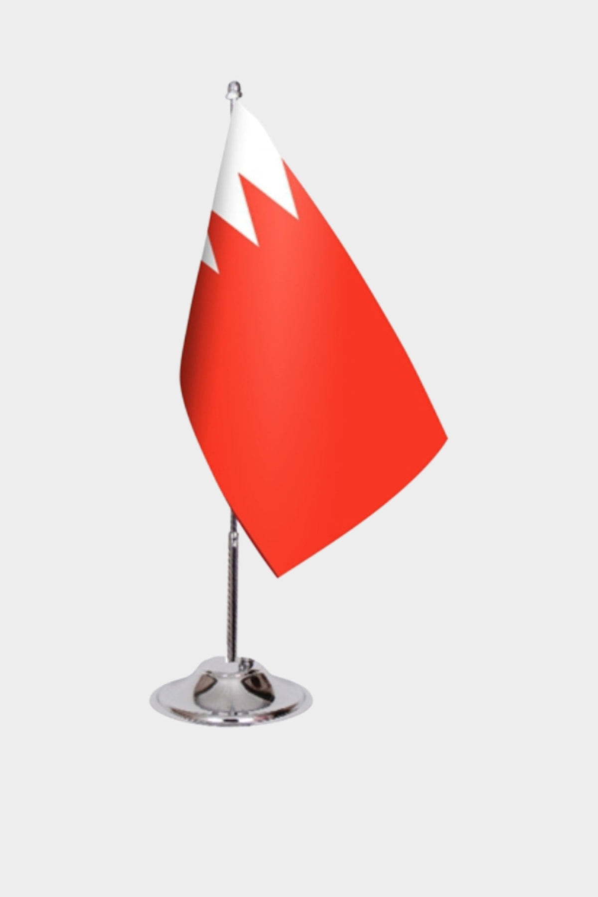 Bahrain Desk Flag - Premium Double-Layer Satin with Chrome L-Shaped Stand | Professional Quality Country Desk Flag for Government Offices and Institutions