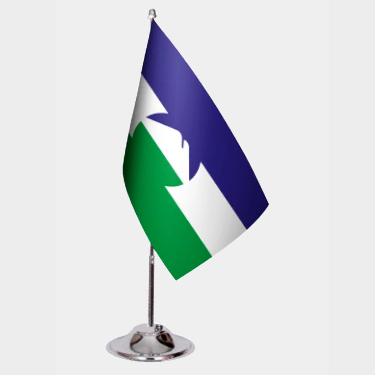 Karachay-Balkar Desk Flag - Premium Double-Layer Satin with Chrome L-Shaped Stand | Professional Quality Country Desk Flag for Government Offices and Institutions