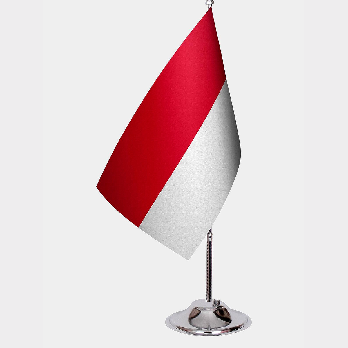 Monaco Desk Flag - Premium Double-Layer Satin with Chrome L-Shaped Stand | Professional Quality Country Desk Flag for Government Offices and Institutions