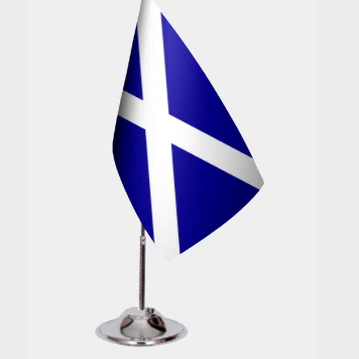 Scotland Desk Flag - Premium Double-Layer Satin with Chrome L-Shaped Stand | Professional Quality Country Desk Flag for Government Offices and Institutions