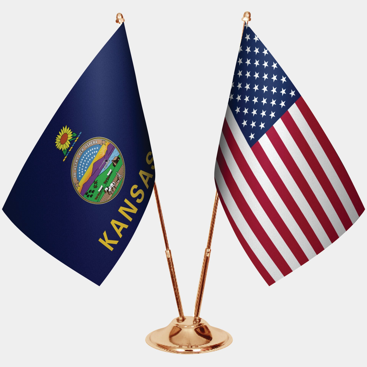 Kansas Gold Desk Flag