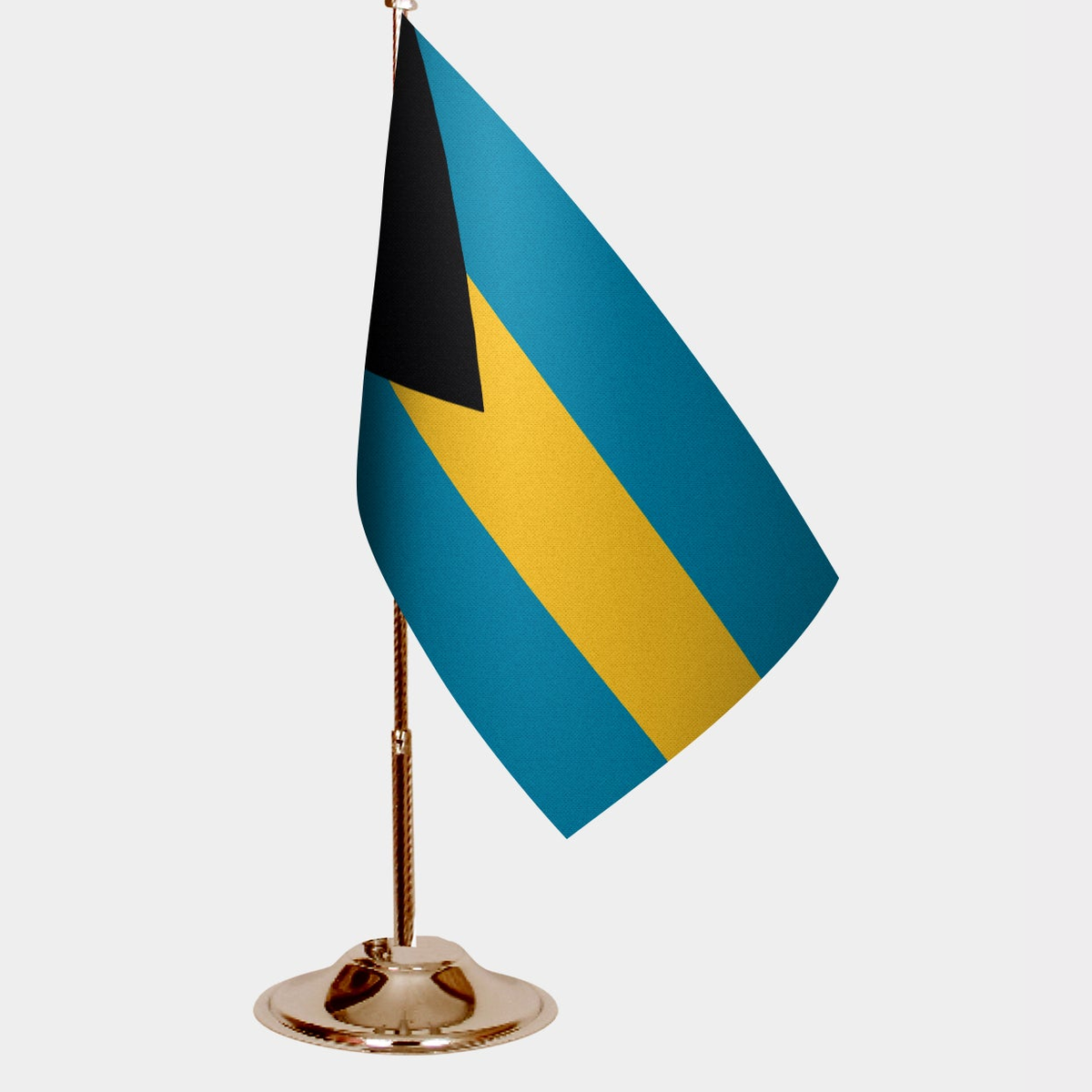 Bahama Gold Desk Flag - Premium Metal Stand