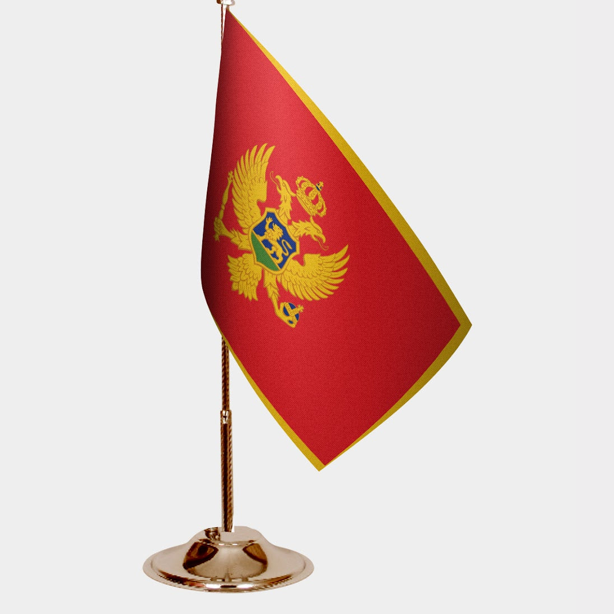Montenegro Gold Desk Flag - Premium Metal Stand