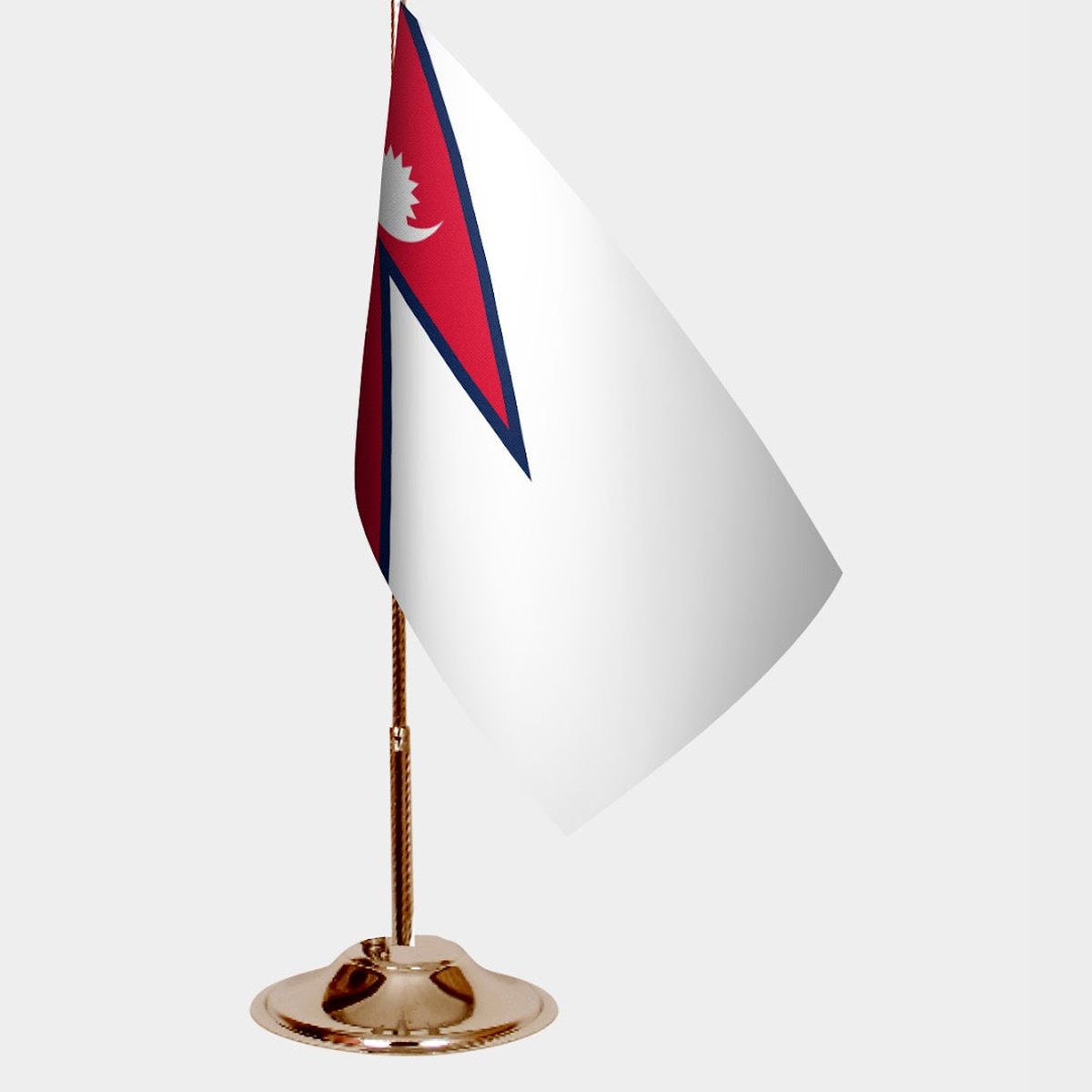 Nepal Gold Desk Flag - Premium Metal Stand