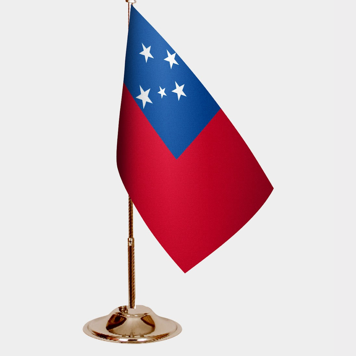 Samoa Gold Desk Flag - Premium Metal Stand