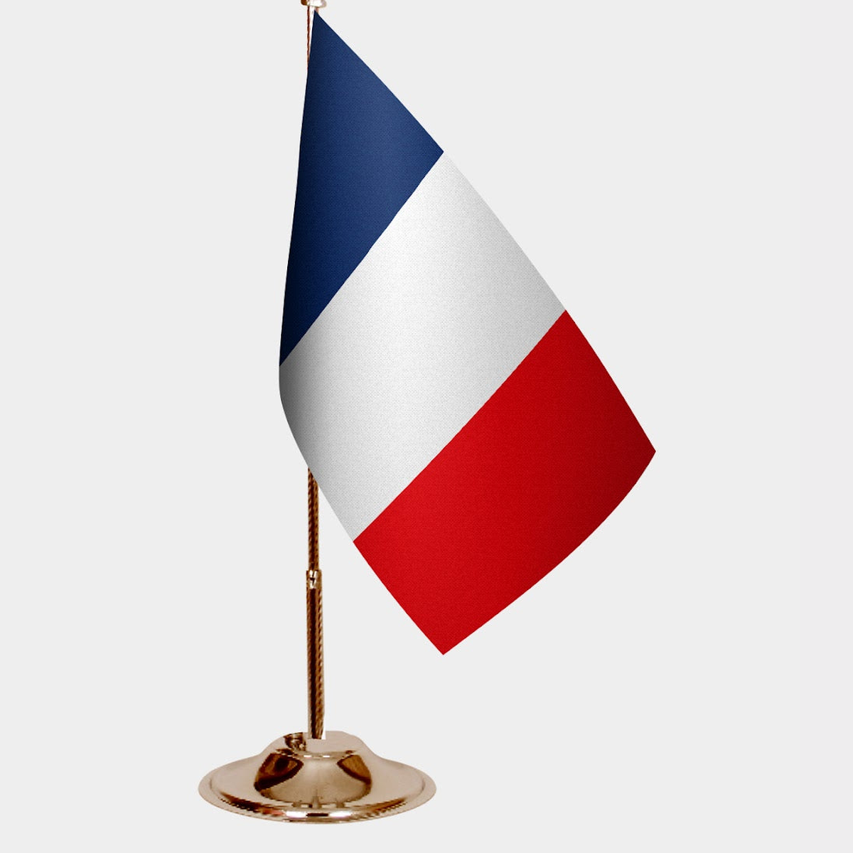 France Gold Desk Flag - Premium Metal Stand