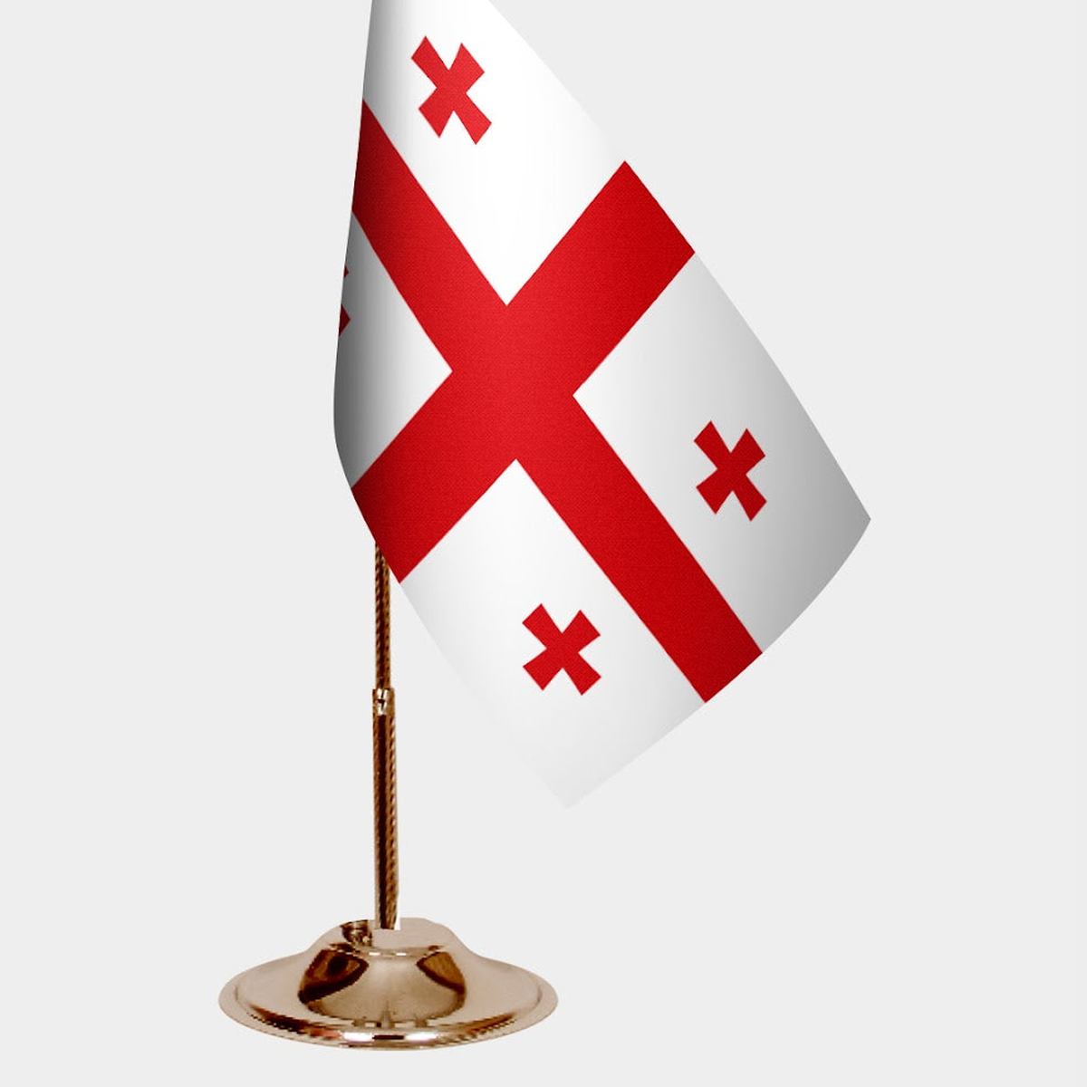 Georgia Gold Desk Flag - Premium Metal Stand