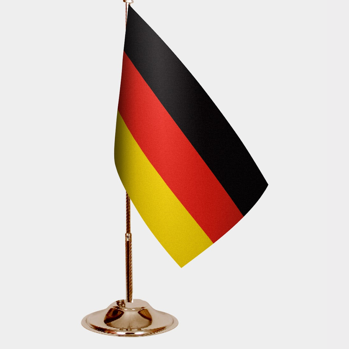 Germany Gold Desk Flag - Premium Metal Stand