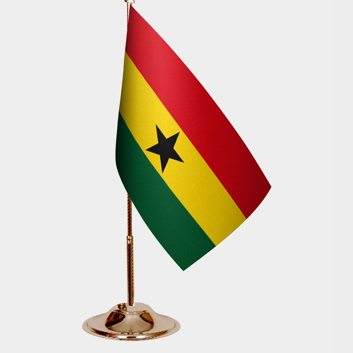 Ghana Gold Desk Flag - Premium Metal Stand