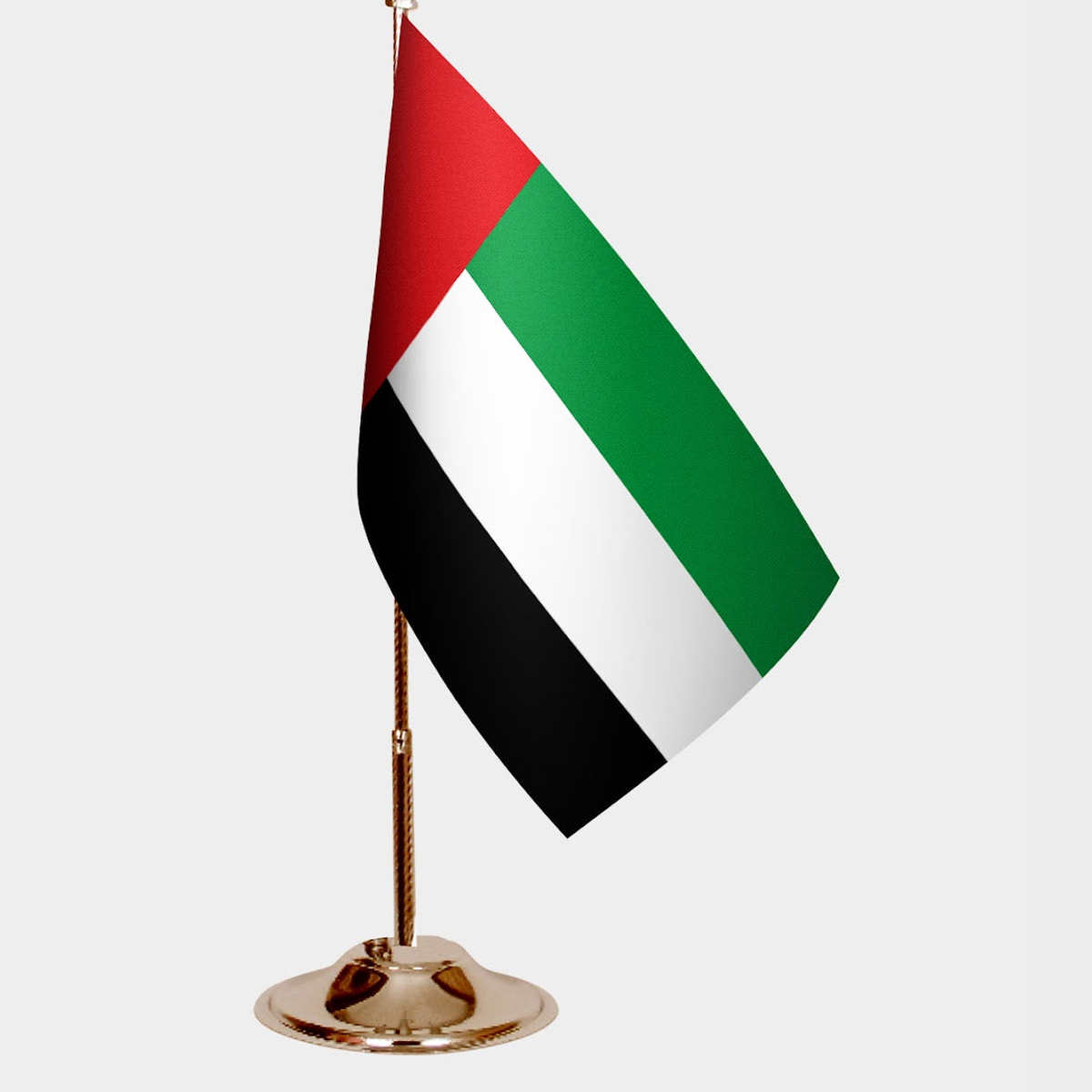 United Arab Emirates Gold Desk Flag - Premium Metal Stand