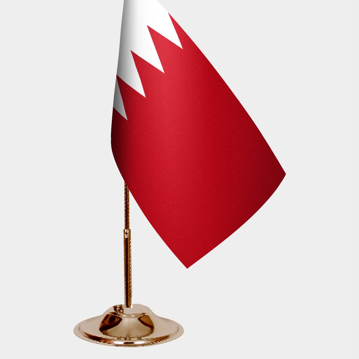 Bahrain Gold Desk Flag - Premium Metal Stand