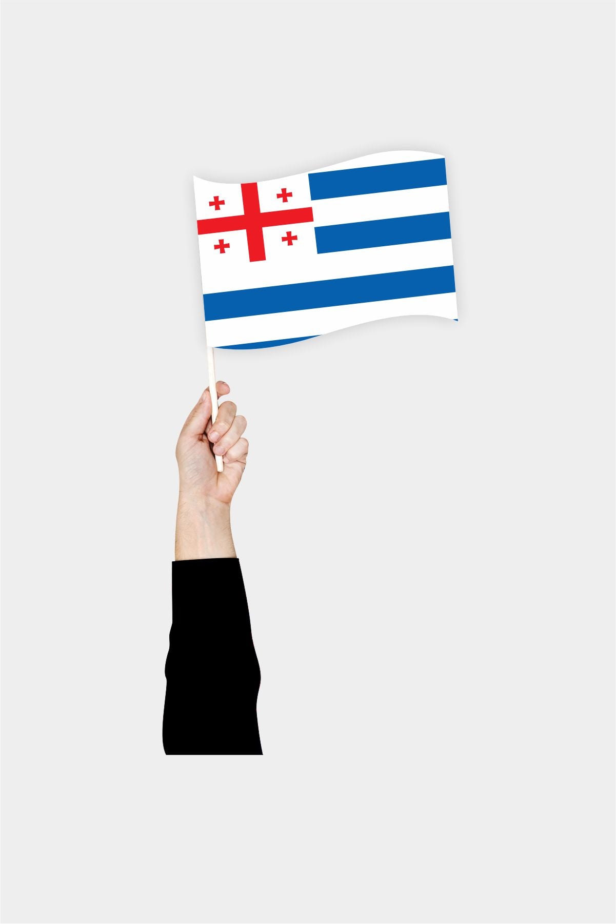 Adjara handheld flag on stick - durable polyester country flag for events and parades