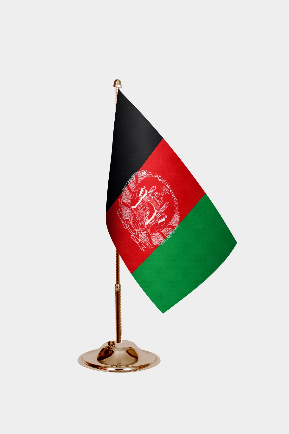 Afghanistan Gold Desk Flag - Premium Metal Stand