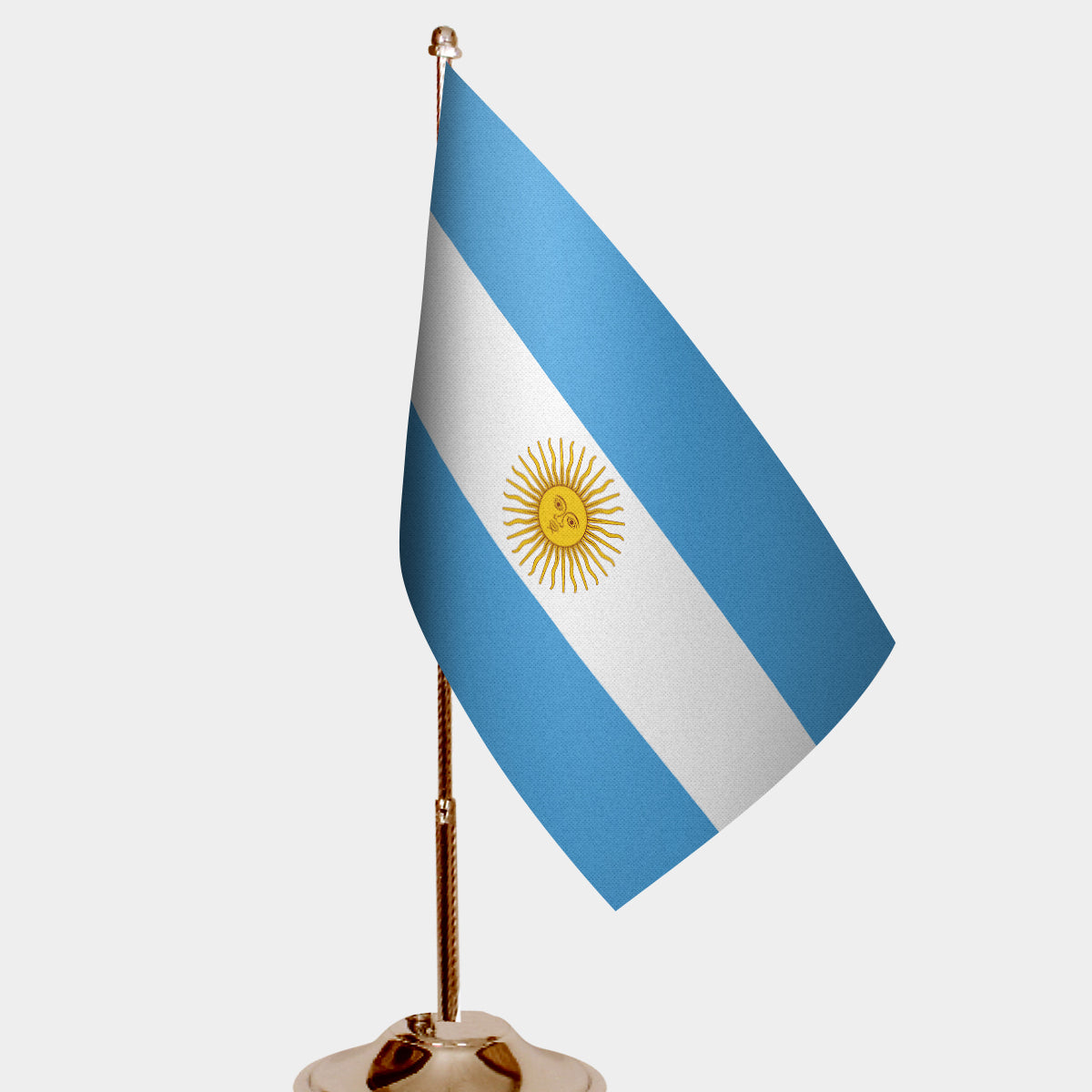 Argentine Gold Desk Flag - Premium Metal Stand
