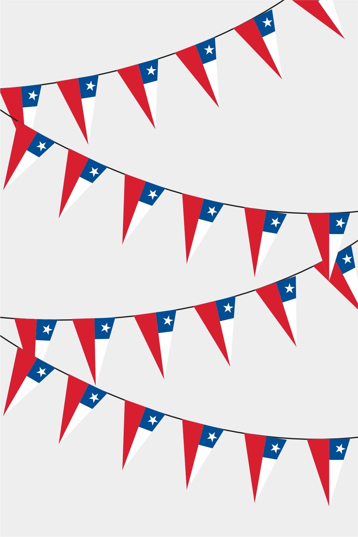 Chile Triangular Flag Bunting - 50 Meters Premium Pennant Flags for Party Decoration | Professional Quality Raschel Fabric