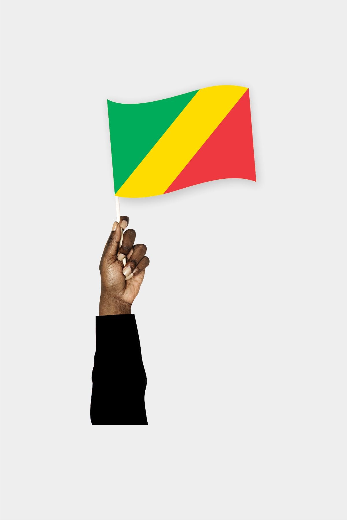 Congo handheld flag on stick - durable polyester country flag for events and parades