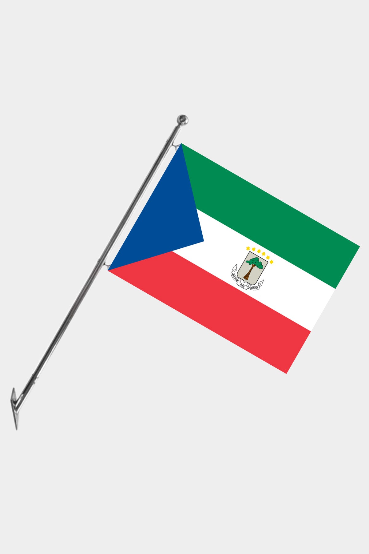 Guinea Wall-Mounted Telescopic Flagpole Set — Polyester
