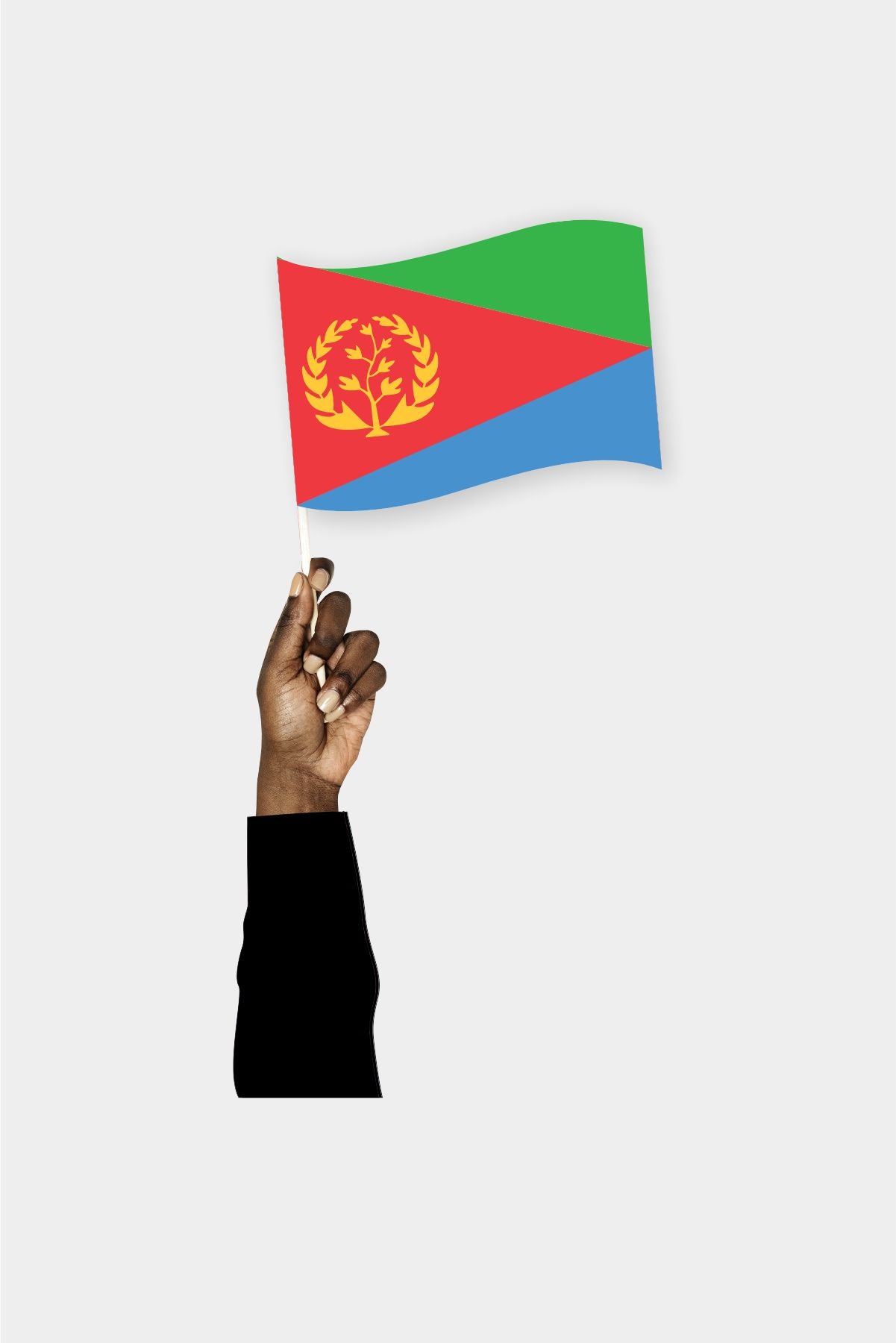 Eritrea handheld flag on stick - durable polyester country flag for events and parades
