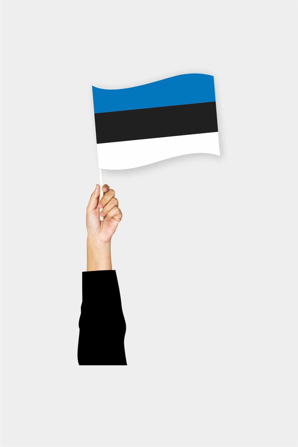 Estonia handheld flag on stick - durable polyester country flag for events and parades