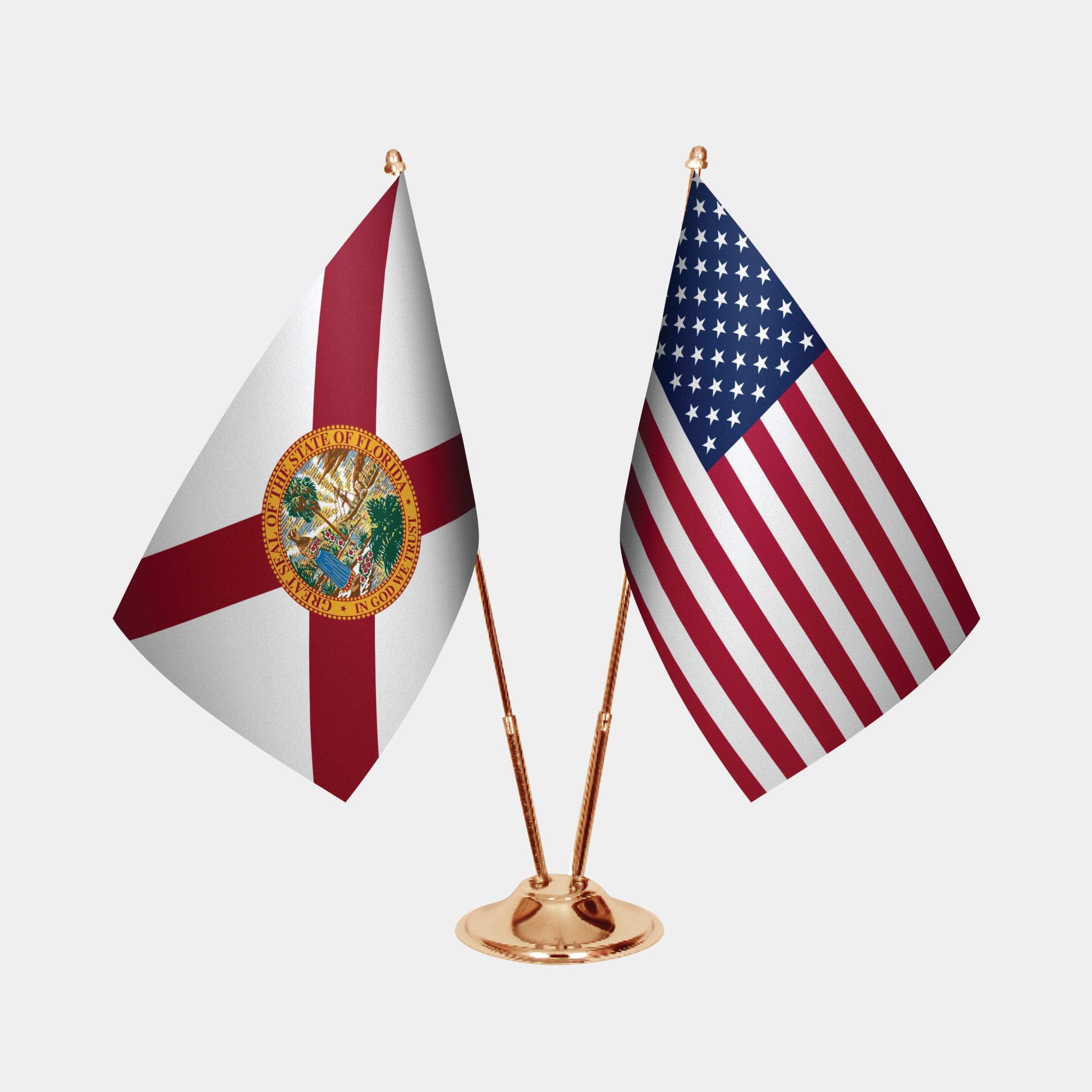 Florida & U.S. Desk Flag Set