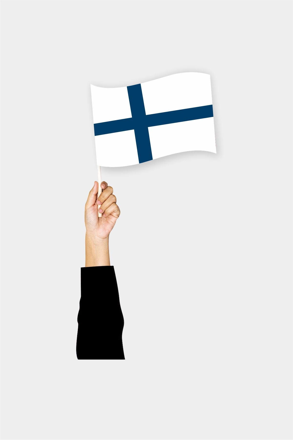 Finland handheld flag on stick - durable polyester country flag for events and parades
