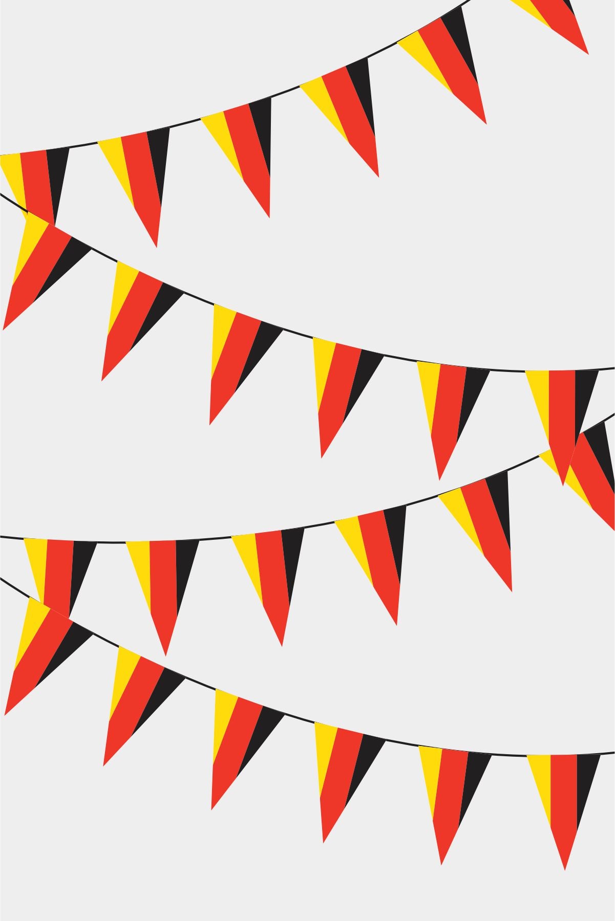 Germany Triangular Flag Bunting - 50 Meters Premium Pennant Flags for Party Decoration | Professional Quality Raschel Fabric