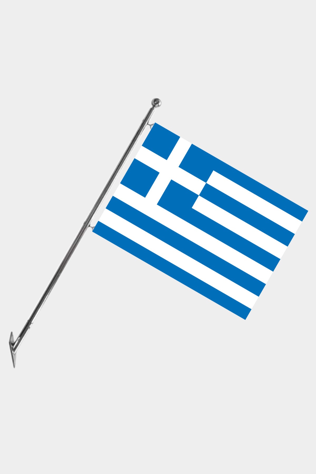 Greece Wall-Mounted Telescopic Flagpole Set — Polyester