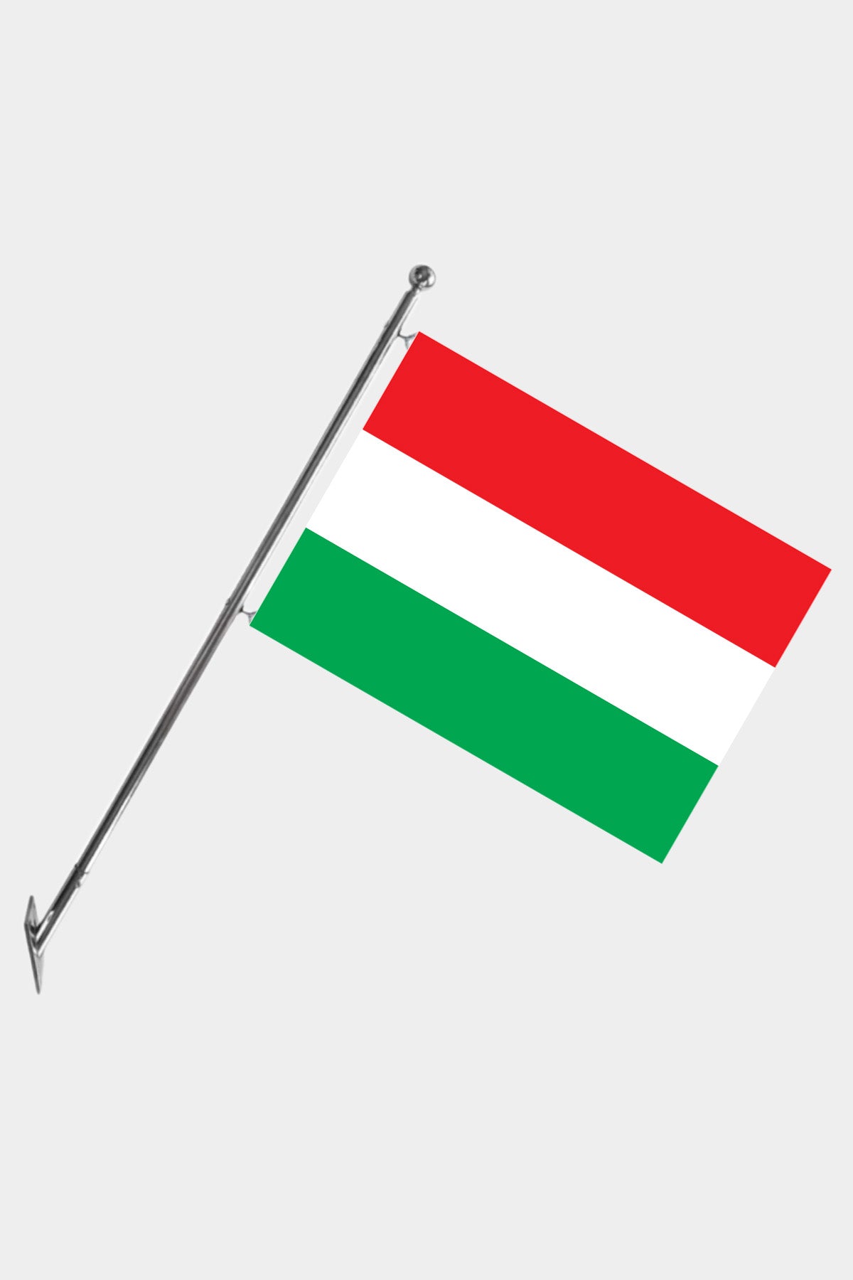 Hungary Wall-Mounted Telescopic Flagpole Set — Polyester