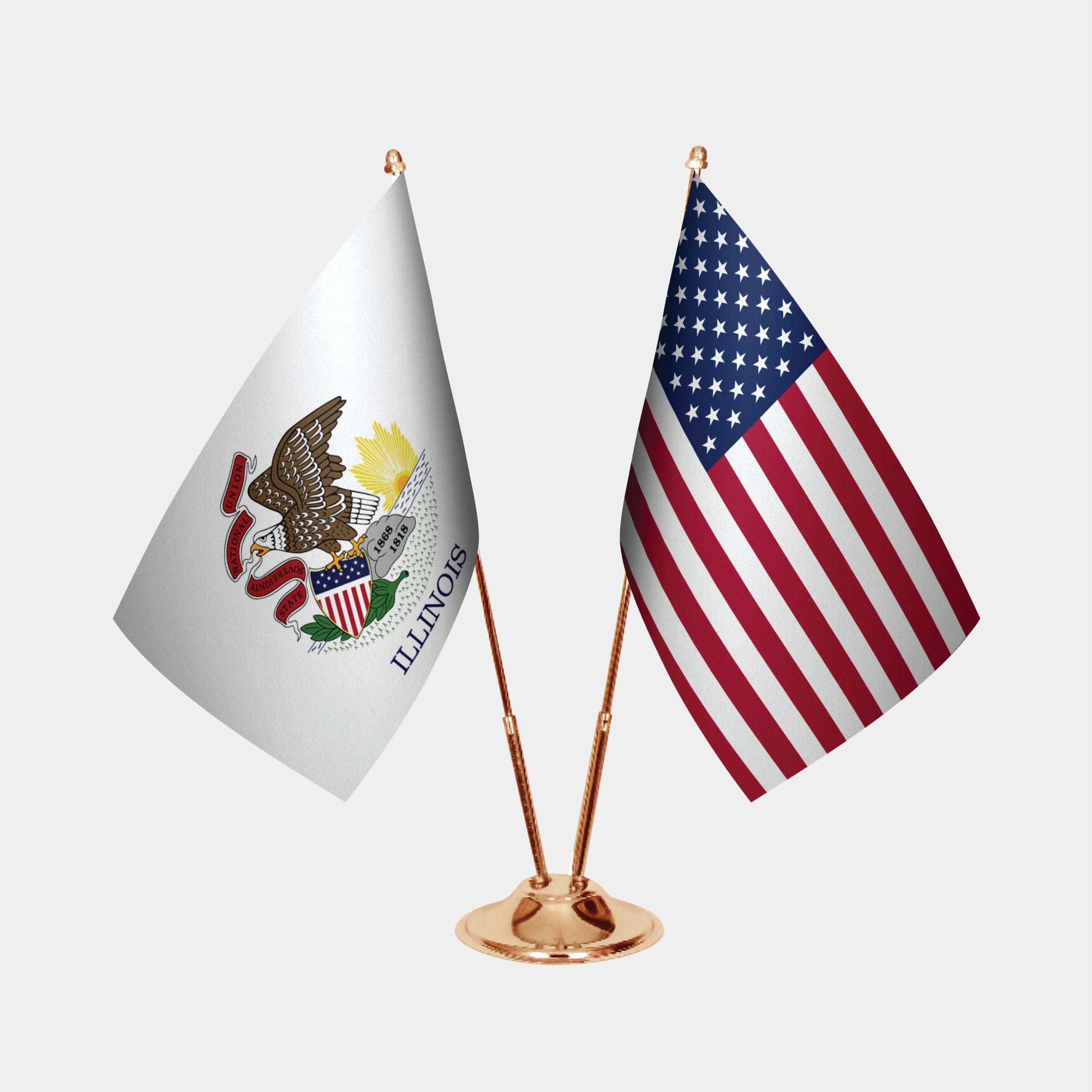 Illinois Gold Desk Flag