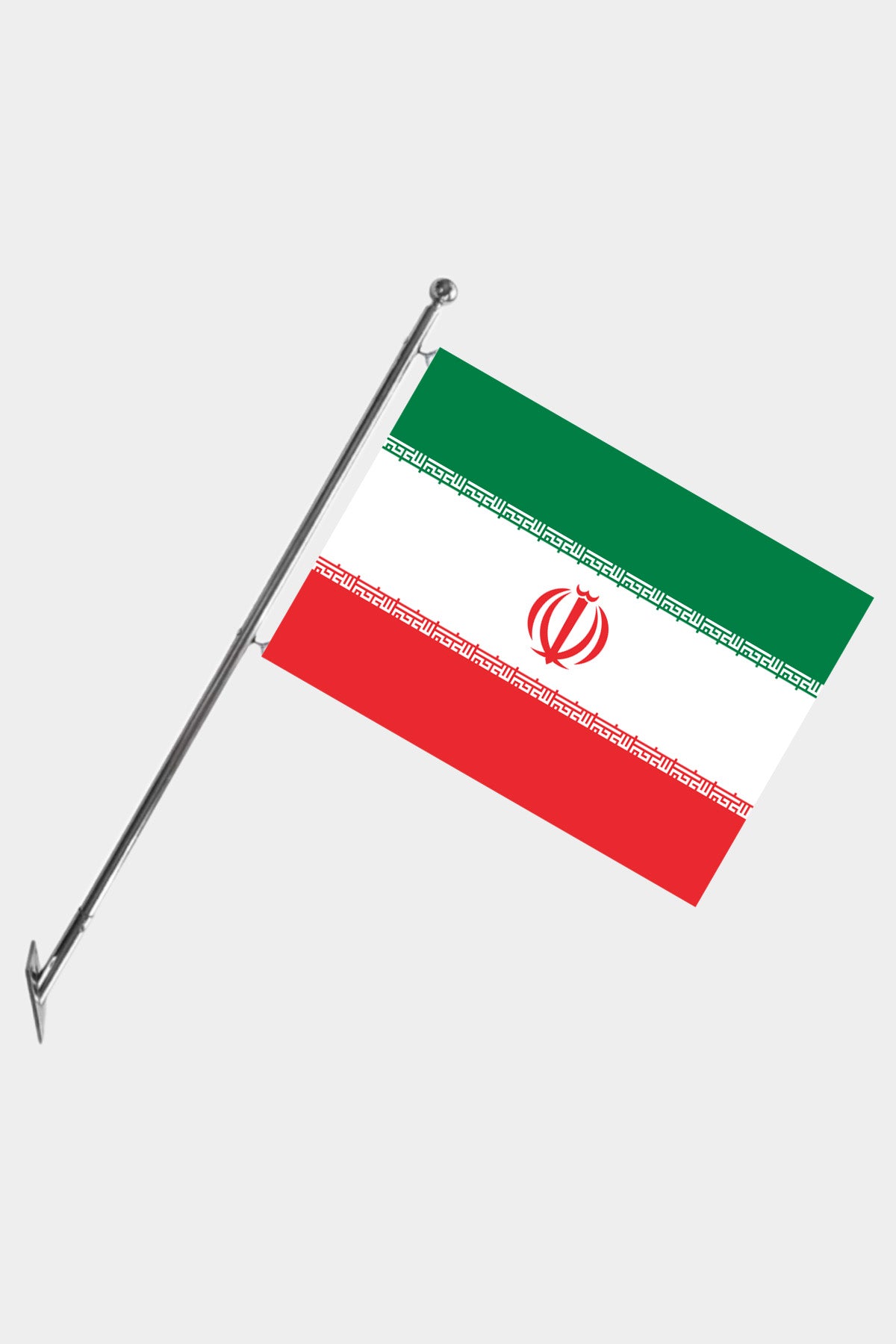Iran Wall-Mounted Telescopic Flagpole Set — Polyester