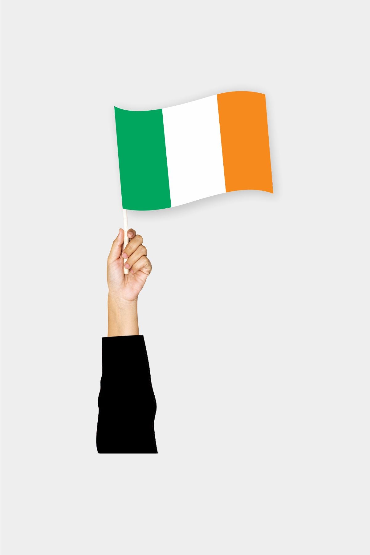 Ireland handheld flag on stick - durable polyester country flag for events and parades
