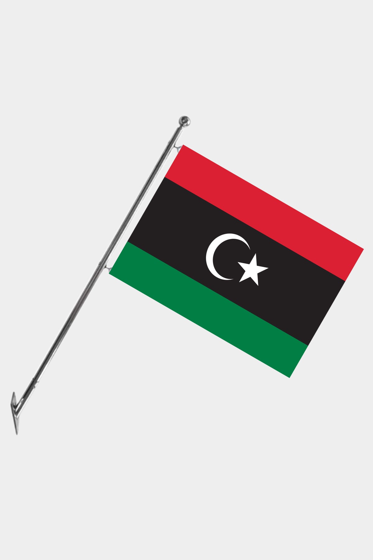 Libya Wall-Mounted Telescopic Flagpole Set — Polyester