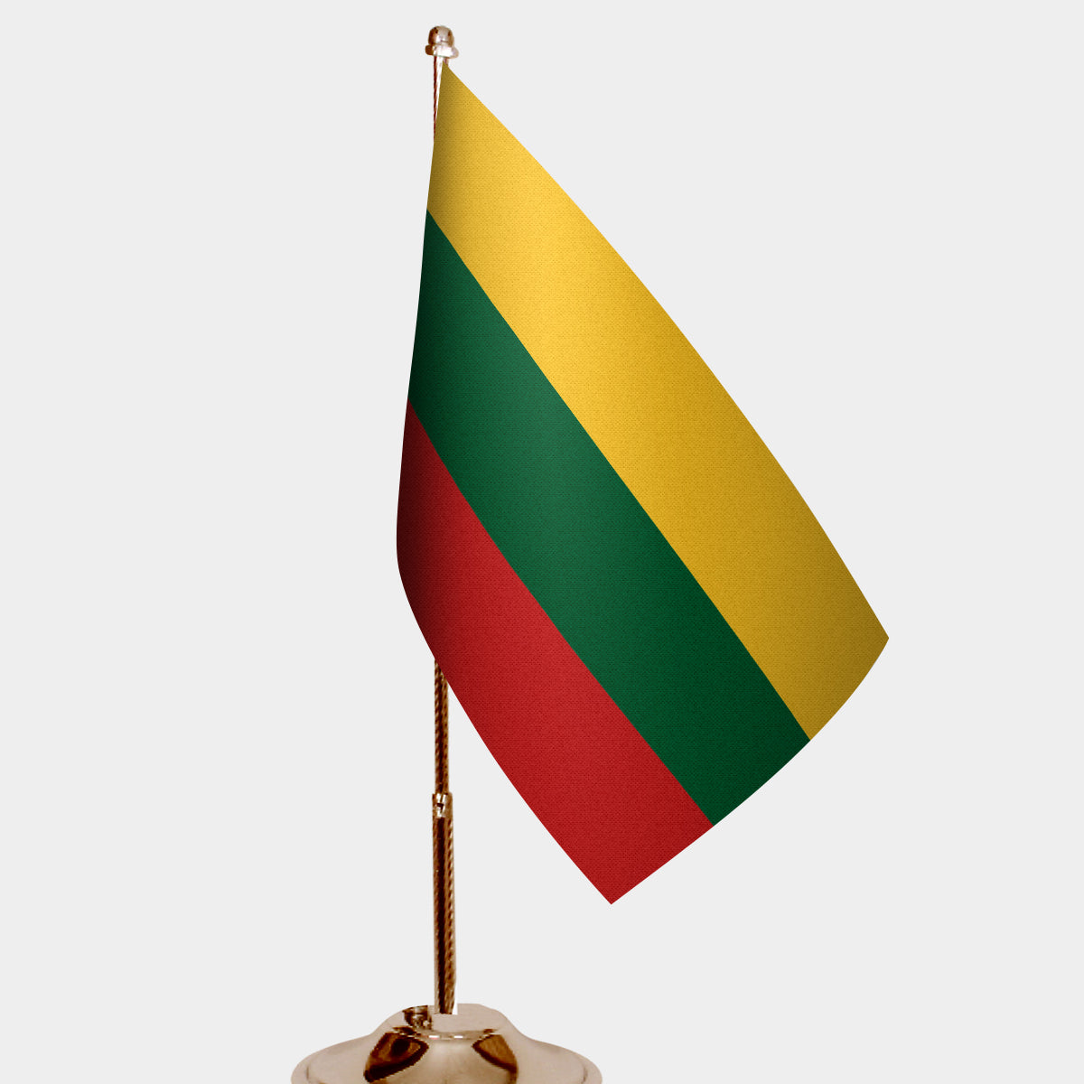 Lithuania Gold Desk Flag - Premium Metal Stand