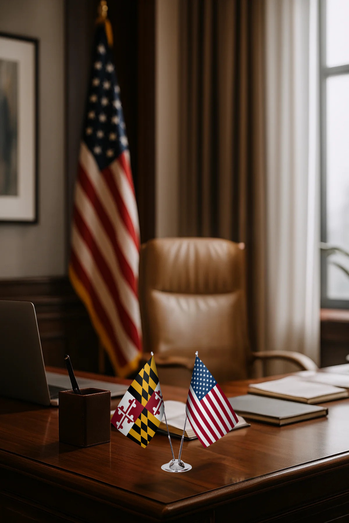 Maryland Gold Desk Flag