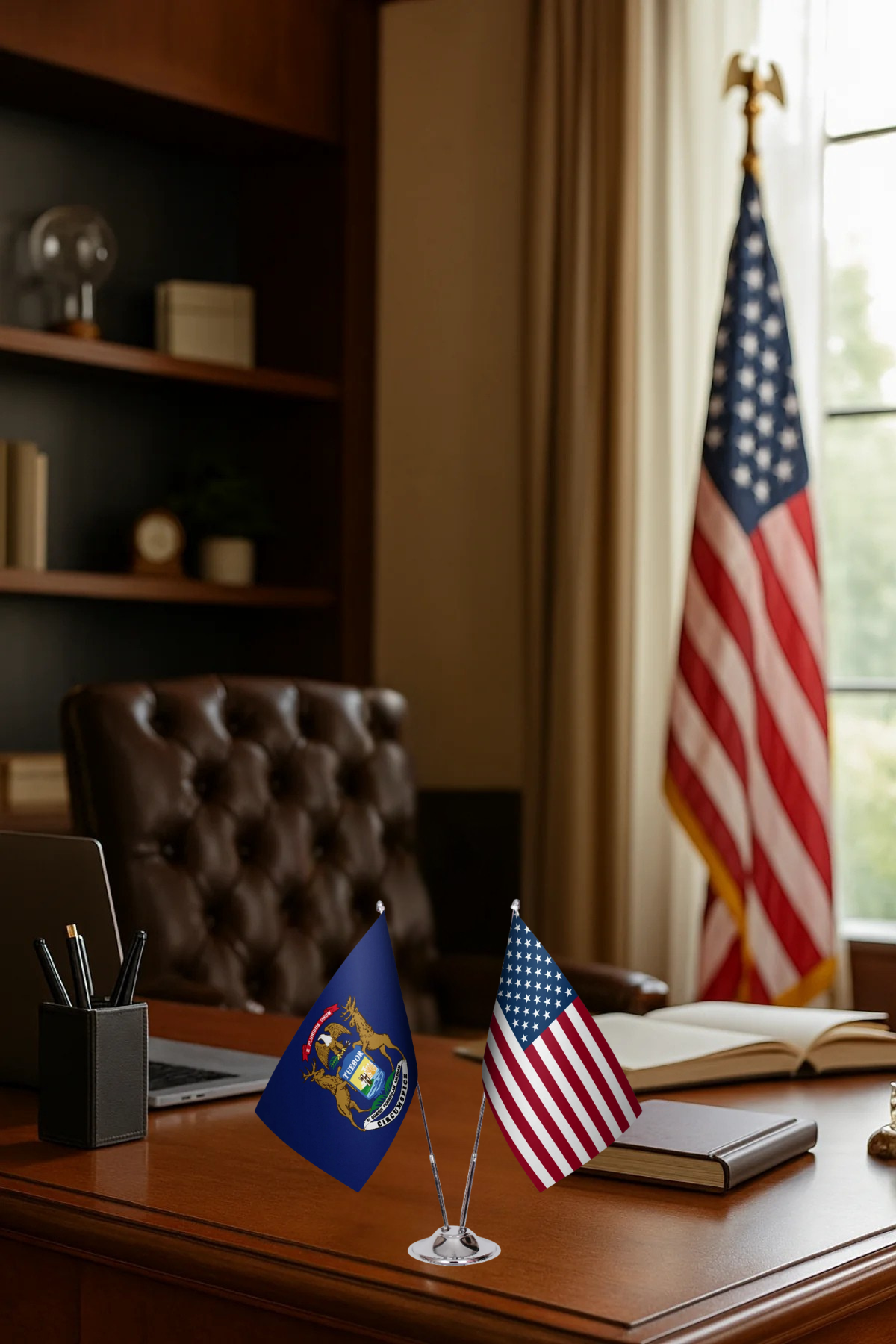 Michigan Gold Desk Flag
