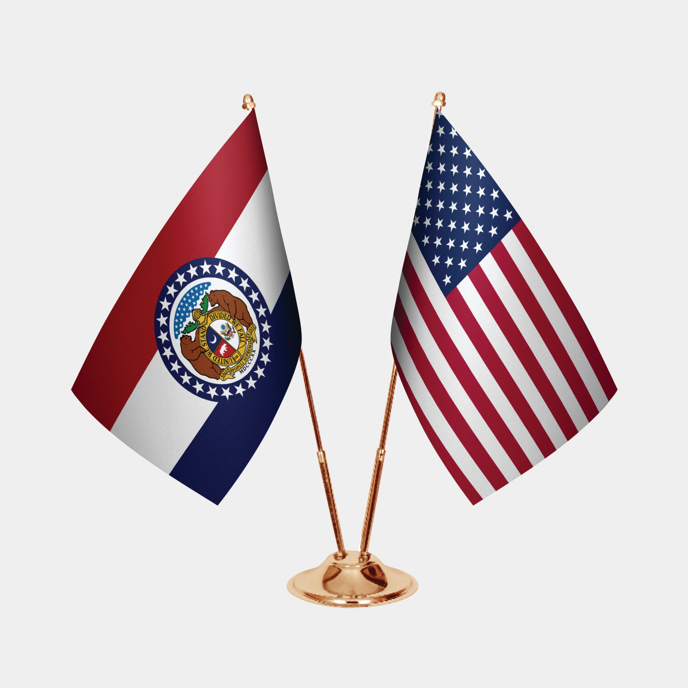 Missouri ve ABD Masa Bayrağı Seti