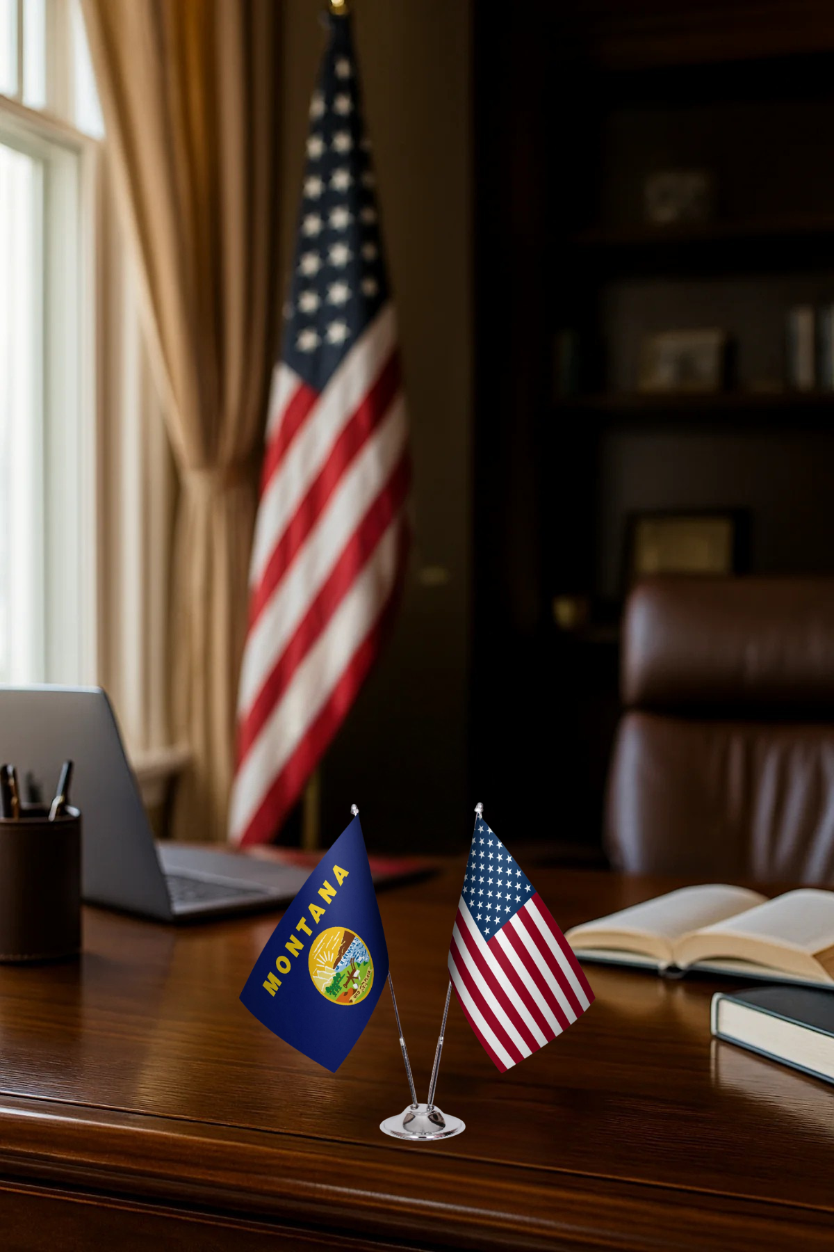 Montana Gold Desk Flag