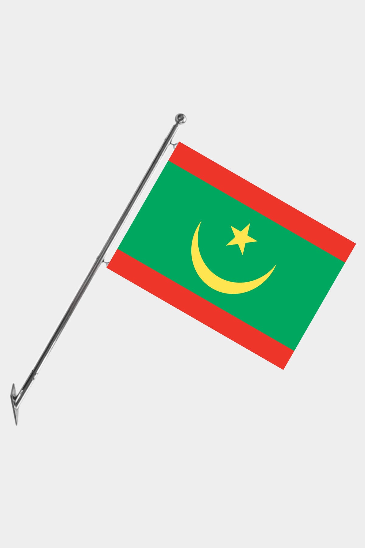 Mauritania Wall-Mounted Telescopic Flagpole Set — Polyester