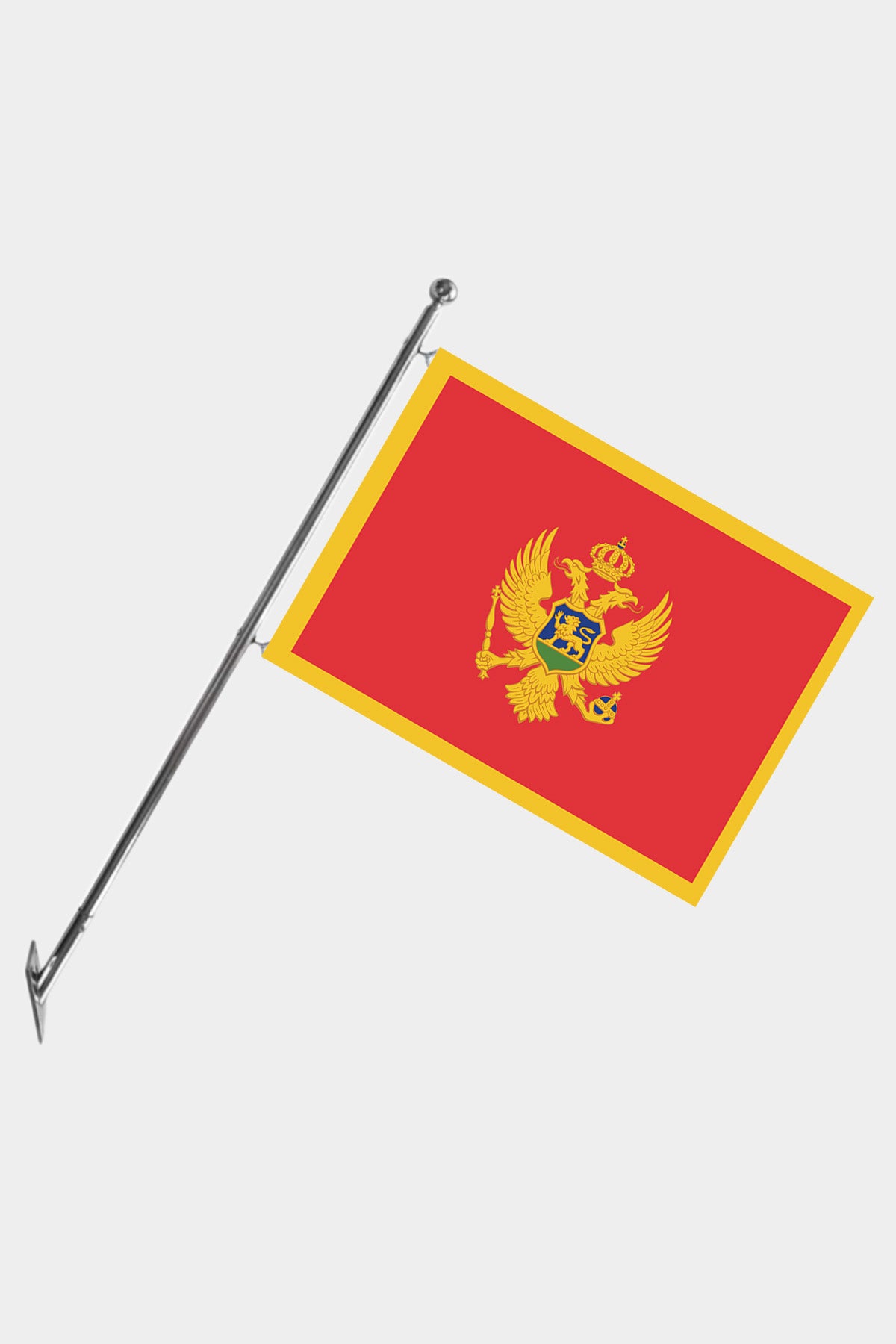 Montenegro Wall-Mounted Telescopic Flagpole Set — Polyester