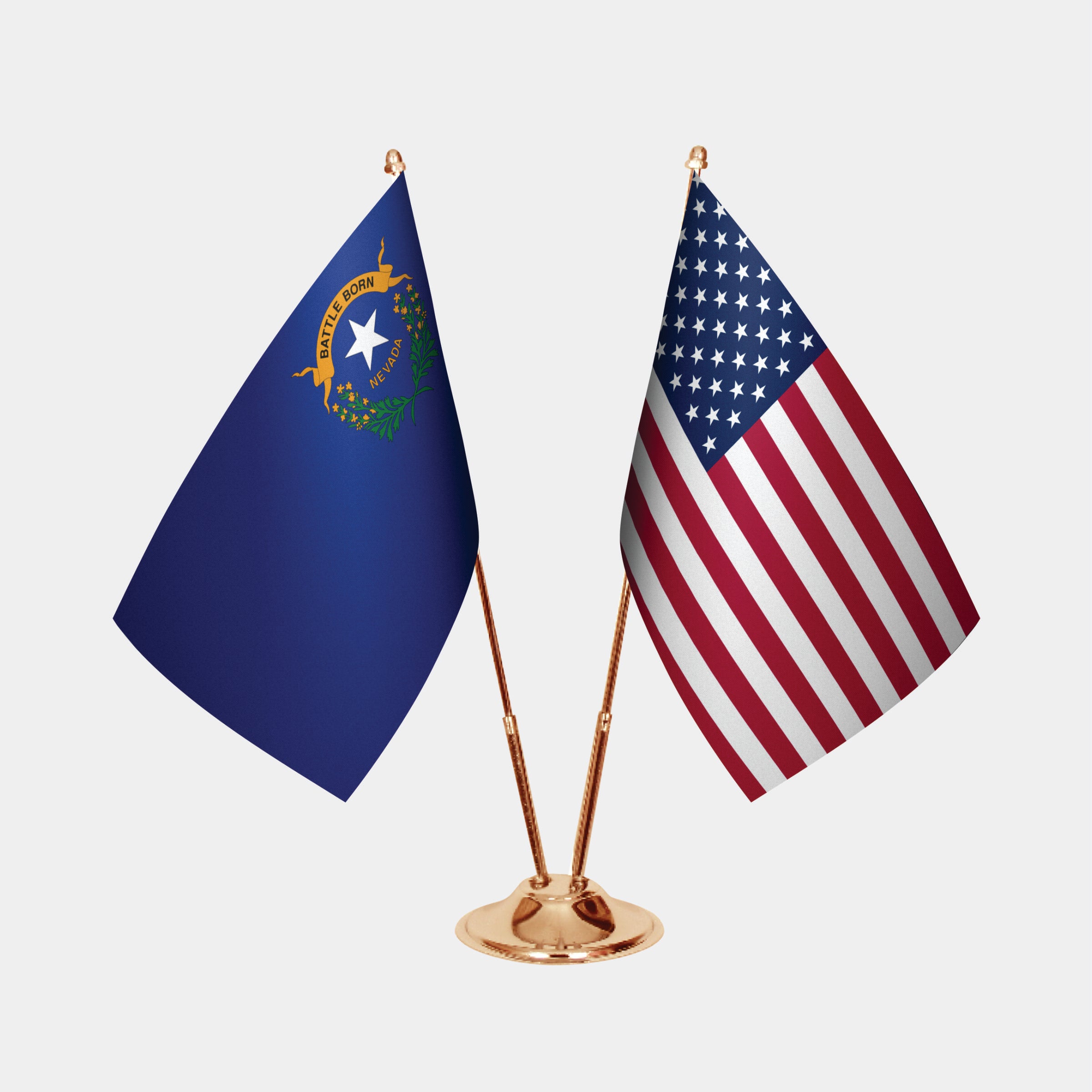 Nevada ve ABD Masa Bayrağı Seti