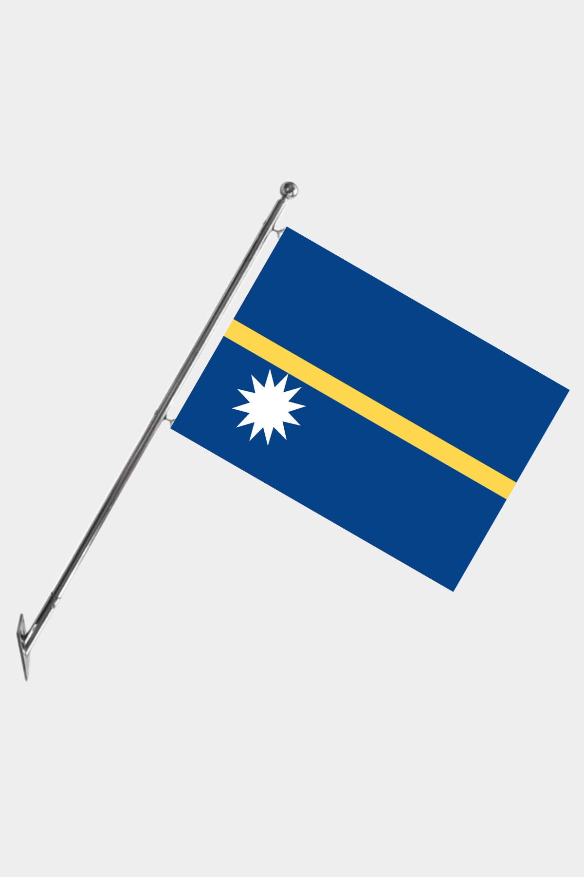 Nauru Wall-Mounted Telescopic Flagpole Set — Polyester