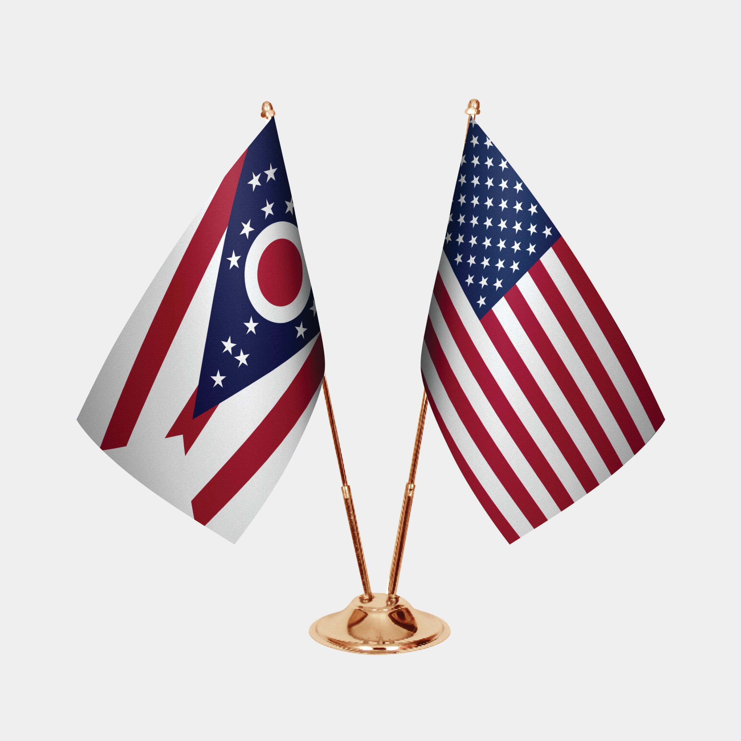 Ohio ve ABD Masa Bayrağı Seti