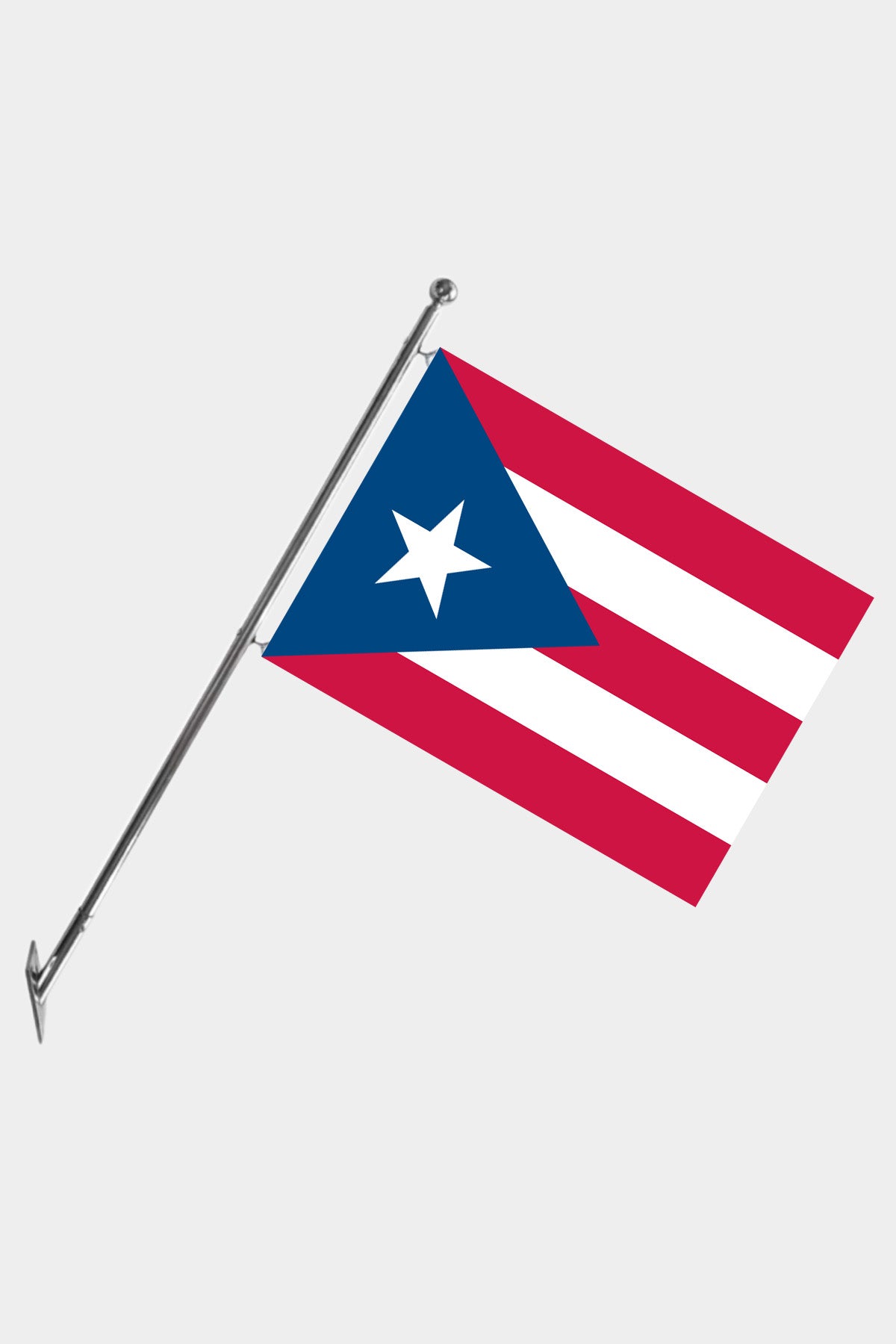 Puerto Rico Wall-Mounted Telescopic Flagpole Set — Polyester
